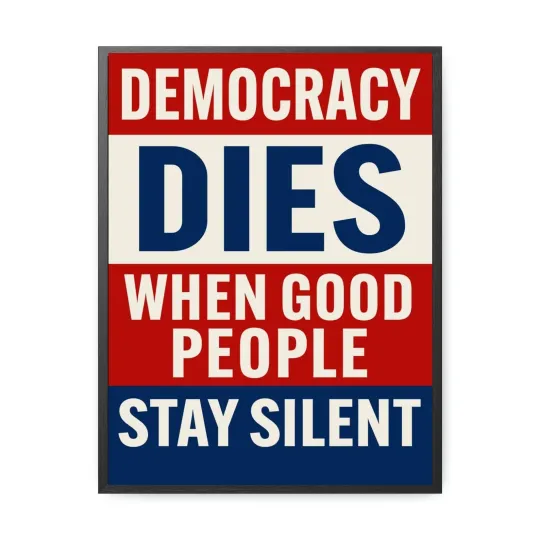 Discover Democracy Dies When Good People Stay Silent Political Quote Poster