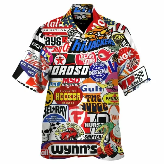 Discover Racing Car Labeling Hawaiian Shirt
