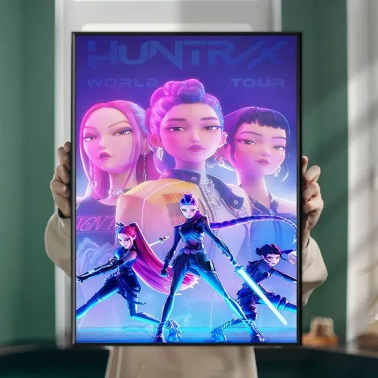 Discover Huntrix World Tour Kpop Girl Group Concert Poster
