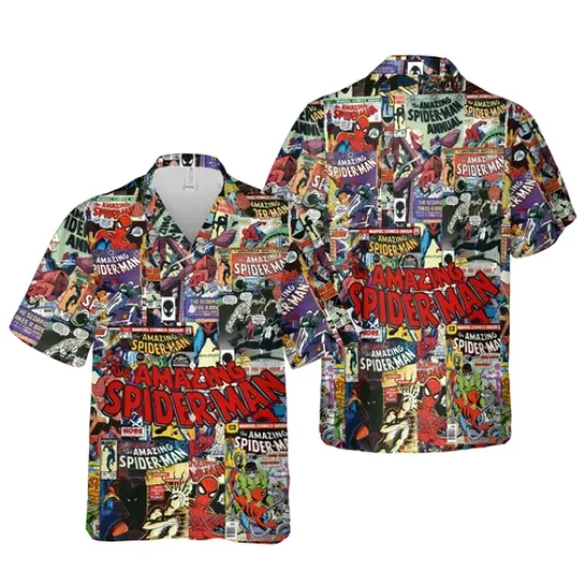 Discover Spiderman Hawaiian Shirt, Men's Button-up Shirt, Spiderman Beach Shirt