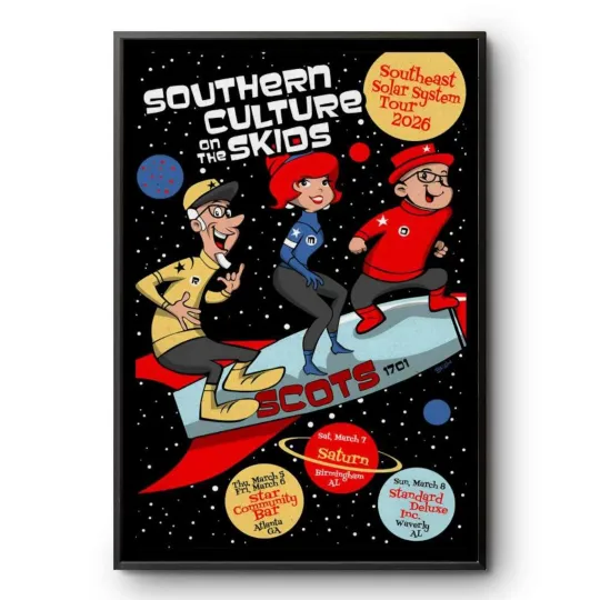 Discover Southern Culture On The Skids Southeast Solar Tour 2026 Poster Home Decor