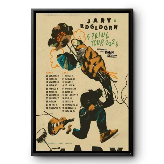 Discover Jarv RDGLDGRN Spring Tour 2026 Concert Poster Print Home Decor, Wall Art