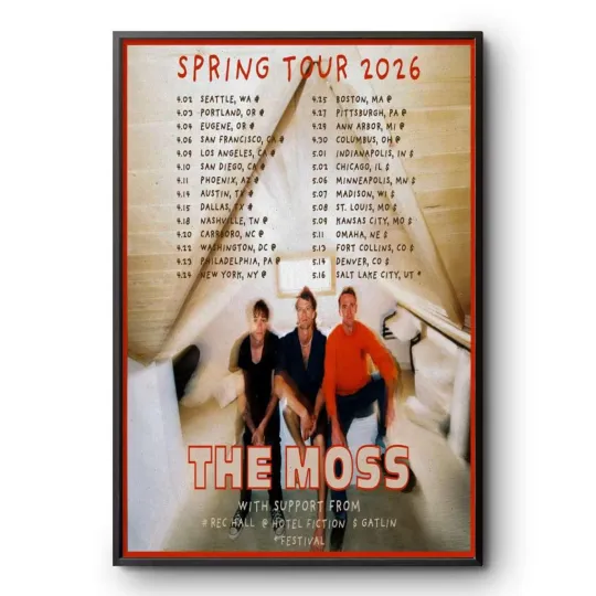 Discover The Moss Spring Tour 2026 Poster - Indie Surf Rock Band Photo Art Print