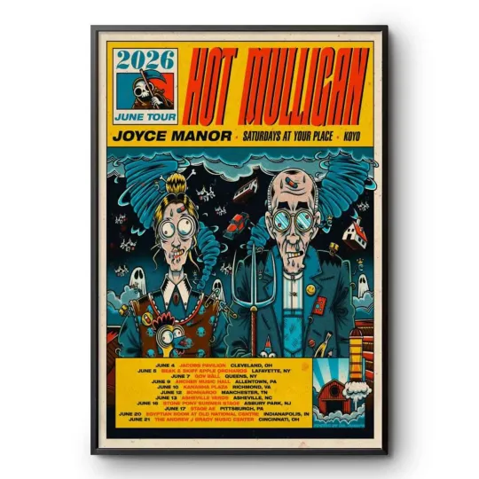 Discover Hot Mulligan Poster June 2026 US Tour Joyce Manor Saturdays At Your Place Art
