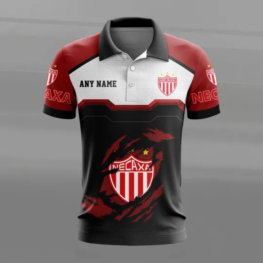 Discover LIGA MX Club Necaxa Personalized Name MultiColor Polo Shirt Design Hot2026