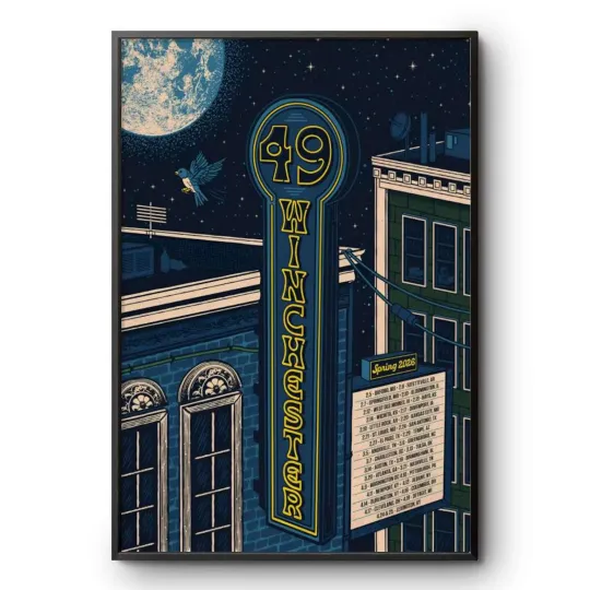 Discover 49 Winchester Spring 2026 Tour Poster - Country Music Blue Bird Art Print