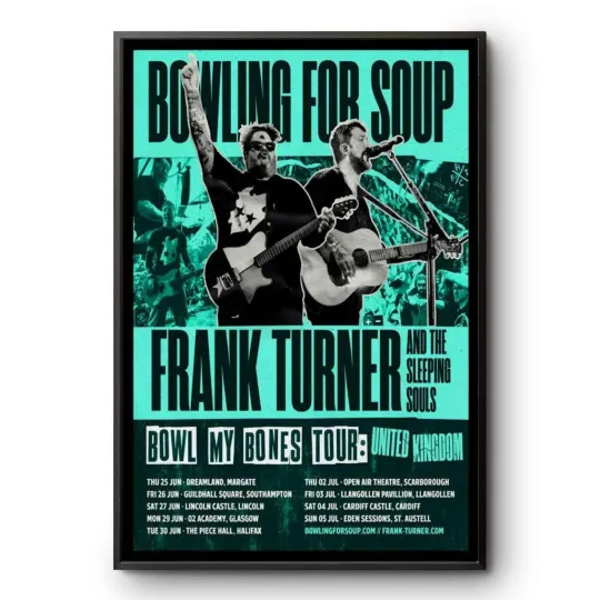 Discover Bowling For Soup Frank Turner UK Tour Concert Poster 2026 Home Decor