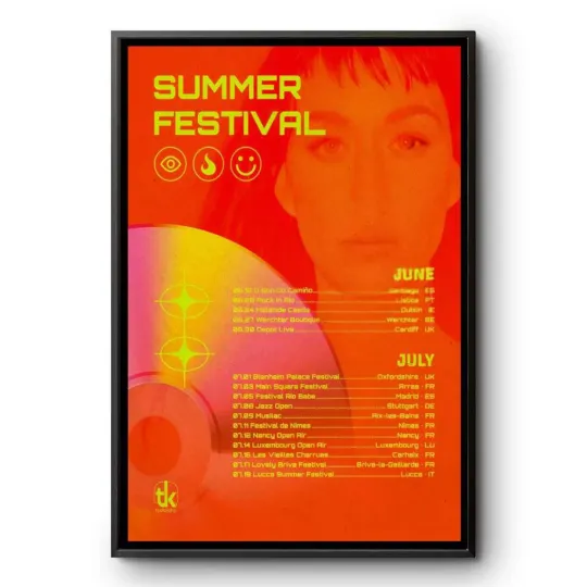 Discover Summer Festival Europe Tour Concert Poster June July 2026 Wall Art