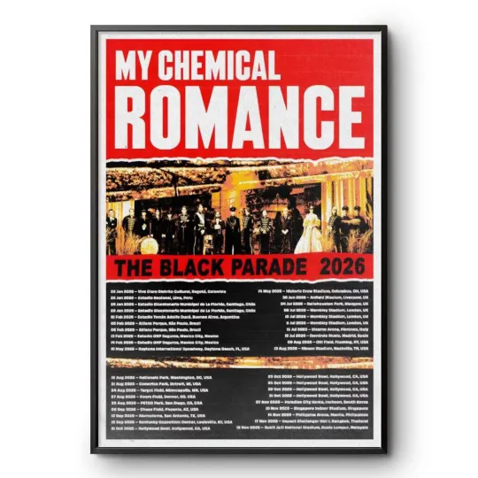 Discover My Ch3mical R0mance The Black Parade Tour 2026 Concert Poster Print