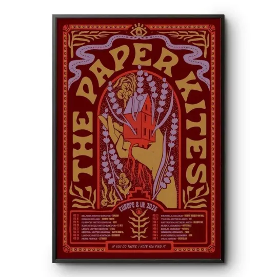 Discover The Paper Kites Europe UK Tour 2026 Indie Folk Concert Poster Print Unframed