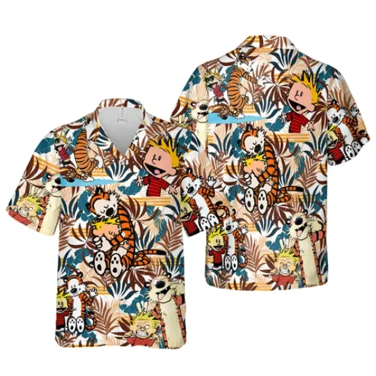 Calvin And Hobbes Hawaiian Shirt Summer, Calvin Hawaii Shirt, Hobbes Aloha Shirt