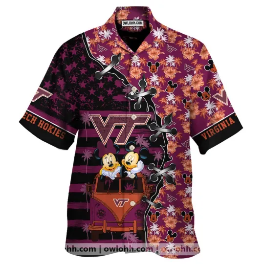 Discover Ncaa Virginia Tech Hokies Mickey Mouse Summer Hawaiian Shirt