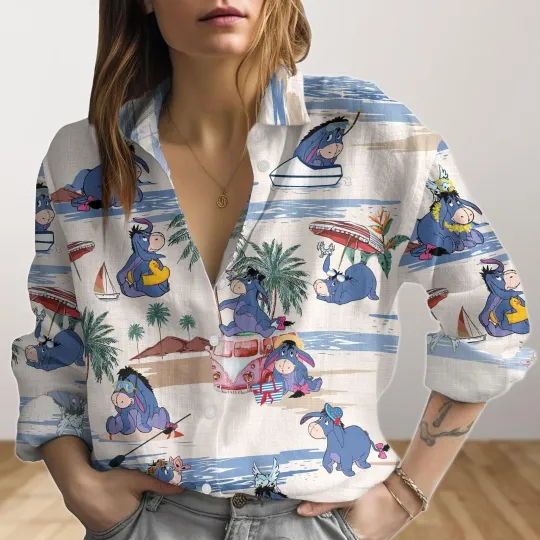 Discover Eeyore Blouse Donkey Eeyore Women Blouses Winnie The Pooh Button Shirt
