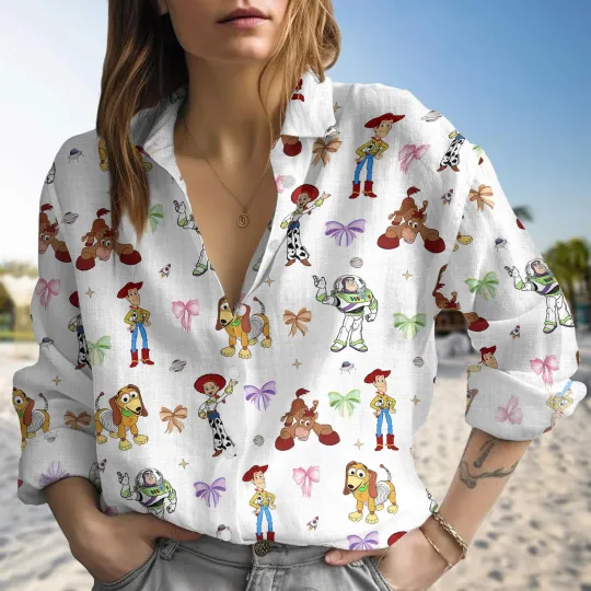Discover Disney Toy Story Coquette Bows Blouses Shirt Pixar Toy Story Shirt