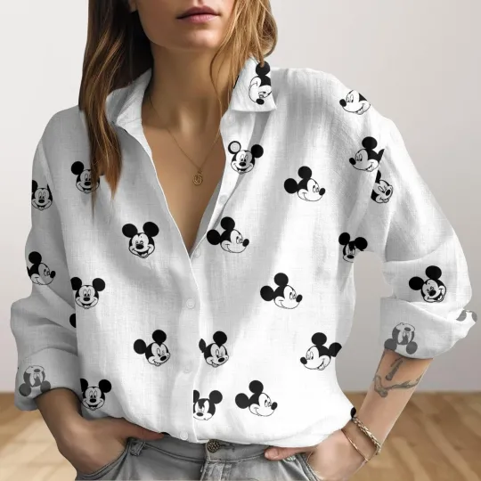 Discover Mickey Mouse Blouse Shirt Disney Mouse Women Blouses Cartoon Casual Shirts