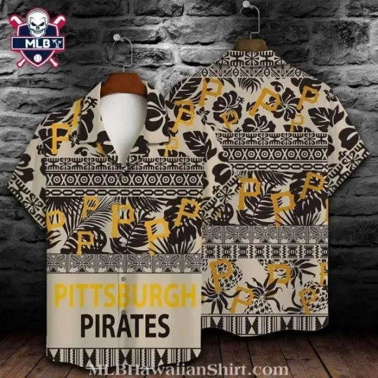 Discover Pittsburgh Baseball Team Piratess Tropical Leaves And XO Pattern Hawaiian Shirt