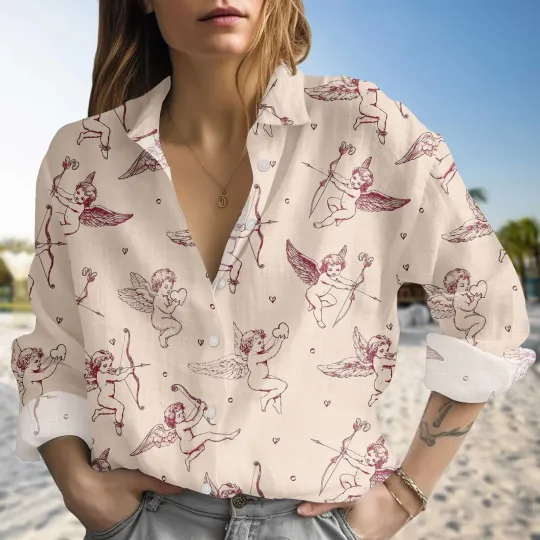 Discover Heart Angel Blouse Shirt Cupid Women Shirts