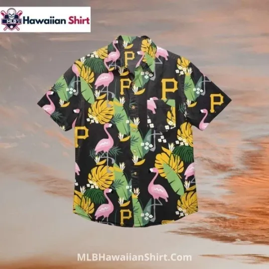 Discover Pink Flamingos Tropical Pittsburgh Baseball Team Piratess Pirates Hawaiian Shirt