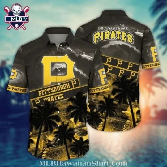 Discover Pittsburgh Baseball Team Piratess Tropical Night Hawaiian Shirt – Midnight Flora