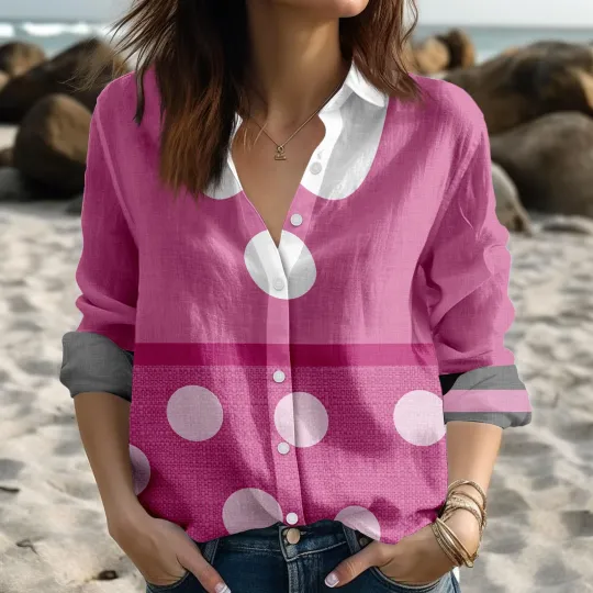 Discover Minnie Mouse Blouse Shirt, Polka Dot Women Shirt Disney Halloween Shirts