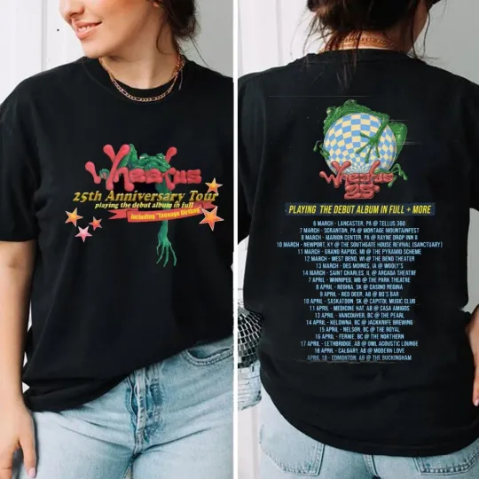 Discover Retro Wheatus Rock Band Tee, Wheatus Frog Tee, Wheatus '25 Tour T-shirt 2026