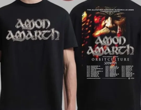 Amon Amarth Europe UK 2026 The Allfather Awakens Tour Double Sided T-Shirt