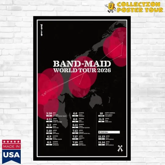 Discover Band-Maid World Tour 2026 Poster Home Decor, Wall Art, No Frame, Fan Gift
