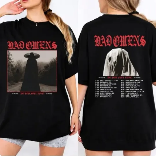 Bad Omens Do You Feel Love Tour 2026 T-Shirt, Rock Band Concert Tee, US Tour Dates