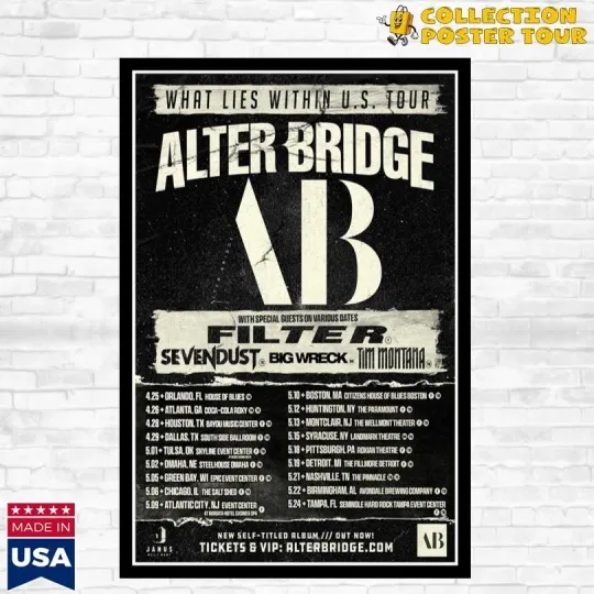 Discover Alter Bridge What Lies Within Tour 2026 Poster Home Decor, Wall Art