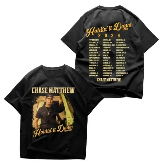 Discover Chase Matthew Holdin' it Down Tour 2026 T-Shirt