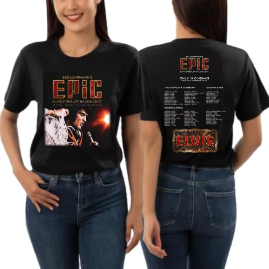 Elvis Presley 2026 Concert Tour T-Shirt Rock and Roll Legend