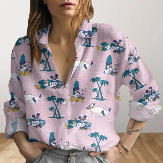Discover Mickey And Friend Womens Blouse Mickey Mouse Button Shirts