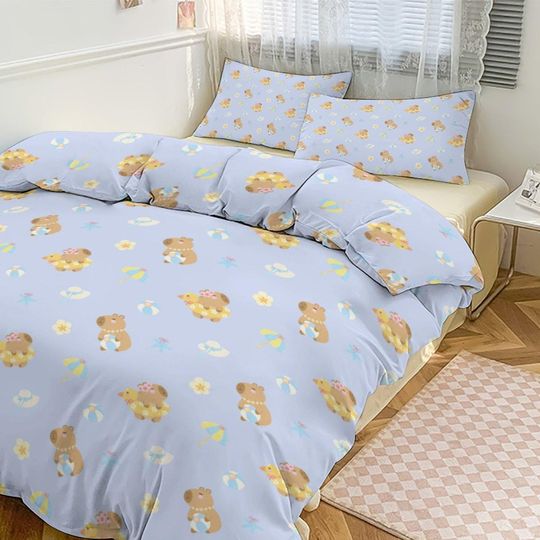 Discover Capybara 3-Piece Bedding Set-86"70"/ 218177cm (Dual-sided Printing)