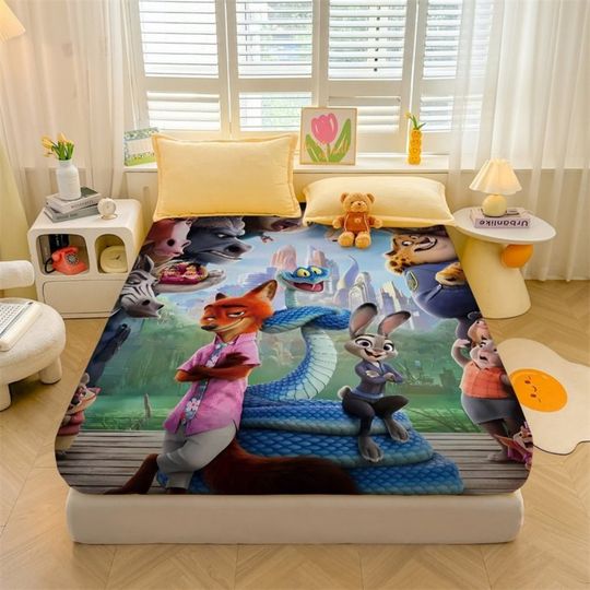 Animation Judy Bed Set for Children, Teenagers, and Adults with Pillowcases