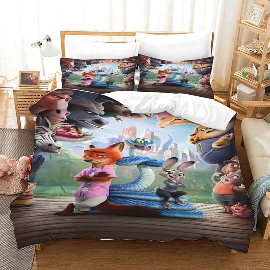 Discover Animation Judy Duvet Cover pillowcase Bedding Bedroom Decoration Children Gift adult Single Double bed Large SizeZip Duvet Cover