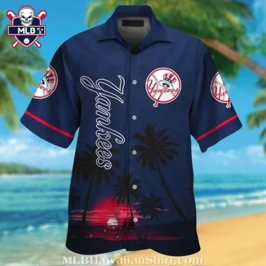 Discover Summer Time New York Baseball Team Yankeess Tropical Hawaiian Shirt