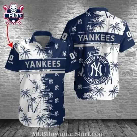 Discover New York Baseball Team Yankeess Tropical Palm Beach Scene With Bold Team Logo Ha