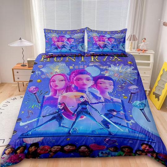 Discover Girl Rumi 3pcs Duvet Cover Set K-pop D-Demon H-Hunters Bedding Set Comforter Cover Teens Kids Bedroom Decor