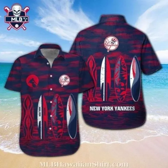 Discover Surfboard Graphics New York Baseball Team Yankeess Hawaiian Shirt