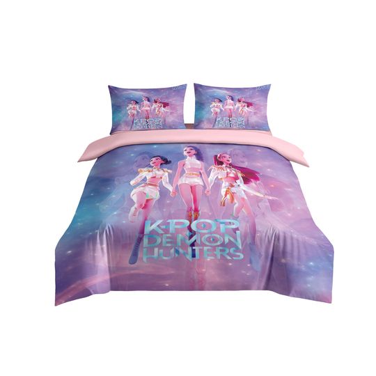 Discover Saja Rumi Mira Quilt Demon Hunters Bedding Set Full Sizes Duvet cover Sheets For Adult Kids