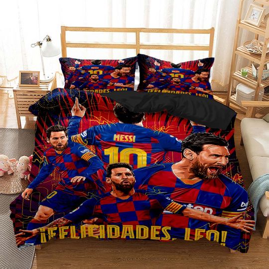 Discover Football Superstar Fashion 3D Printed Bedding Queen Bedding Set Soft And Comfortable Customized King Size Bedding Set For Boy