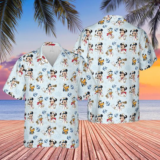 Discover Disney Cruise Squad Hawaiian Shirt, Mickey and Friends Cruise Hawaii, Disney Cruise Trip Button Up