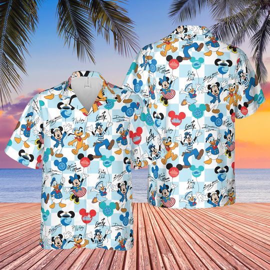 Discover Disney Cruise Squad Hawaiian Shirt, Mickey and Friends Cruise Hawaii, Disney Cruise Trip Button Up