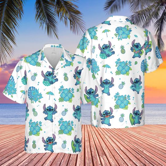Discover Stitch Hawaiian Shirt, Lilo Stitch Hawaiian Shirt, Disney Beach Shirt, Stitch Summer Shirt