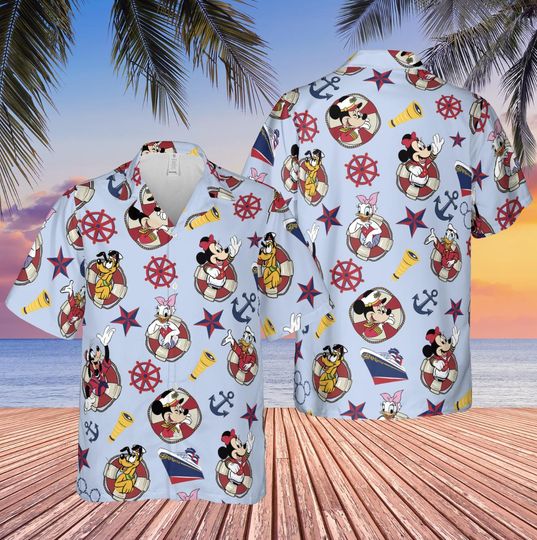 Discover Disney Cruise Squad Hawaiian Shirt, Mickey and Friends Cruise Hawaii, Disney Cruise Trip Button Up, Disney Summer Shirt