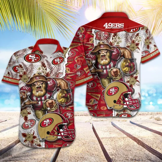 football San Francisco 49ers Football Pattern Mascot Hawaii Shirt
