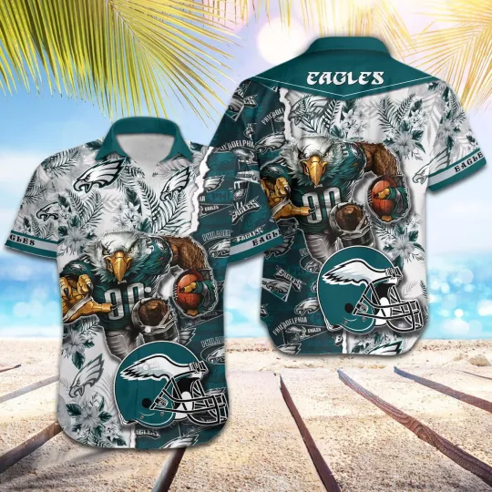 Discover football Philadelphia Eagles Football Pattern Mascot Hawaii Shirt