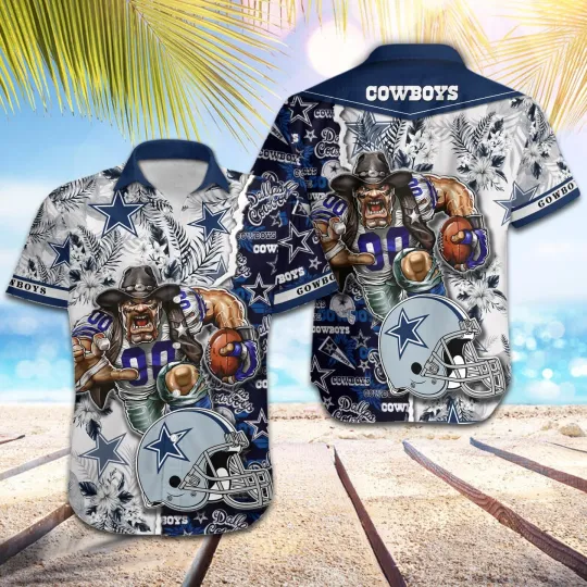 Discover football Dallas Cowboys Football Pattern Mascot Hawaii Shirt