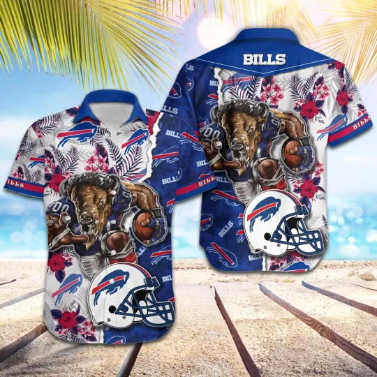 Discover football Buffalo Bills Football Pattern Mascot Hawaii Shirt