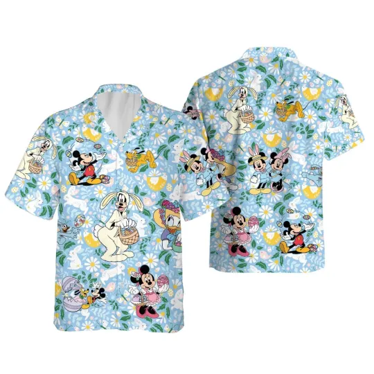 Discover Disney Mickey Mouse & Friends In Easter Costume Happy Easter Hawaiian Shirt